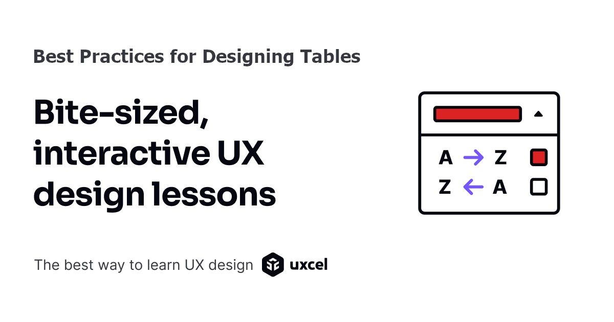 Best Practices for Designing Tables Lesson | Uxcel